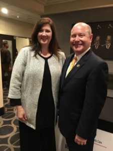 AANS/CNS Washington Committee chair, Shelly D. Timmons, MD, PhD, with Rep. Larry Buschon (R-Ind.) at the Alliance of Specialty Medicine's 2016 legislative conference