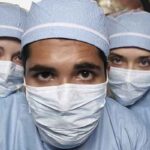 Group of doctors in surgical scrubs