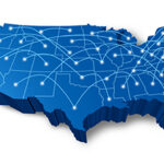 U.S.A 3D map communication network